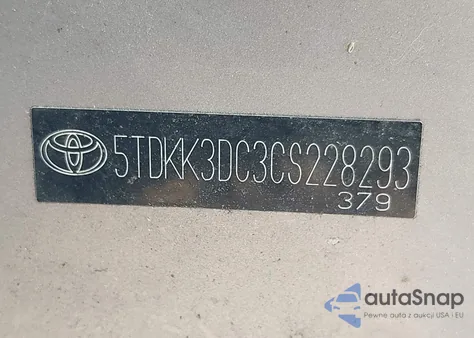 2012 Toyota Sienna Le V6 8 Passenger из США, поврежденный, VIN 5TDKK3DC3CS228293